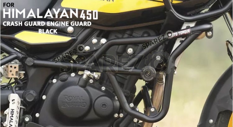 Fit For Royal Enfield New Himalayan 450 Crash Engine Guard Black - SPAREZO